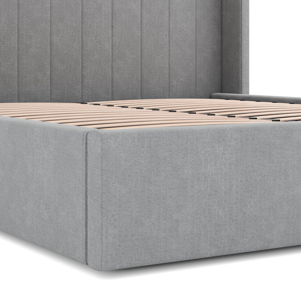Wide Base Queen Sized Lazio Bed Frame - Flint Grey