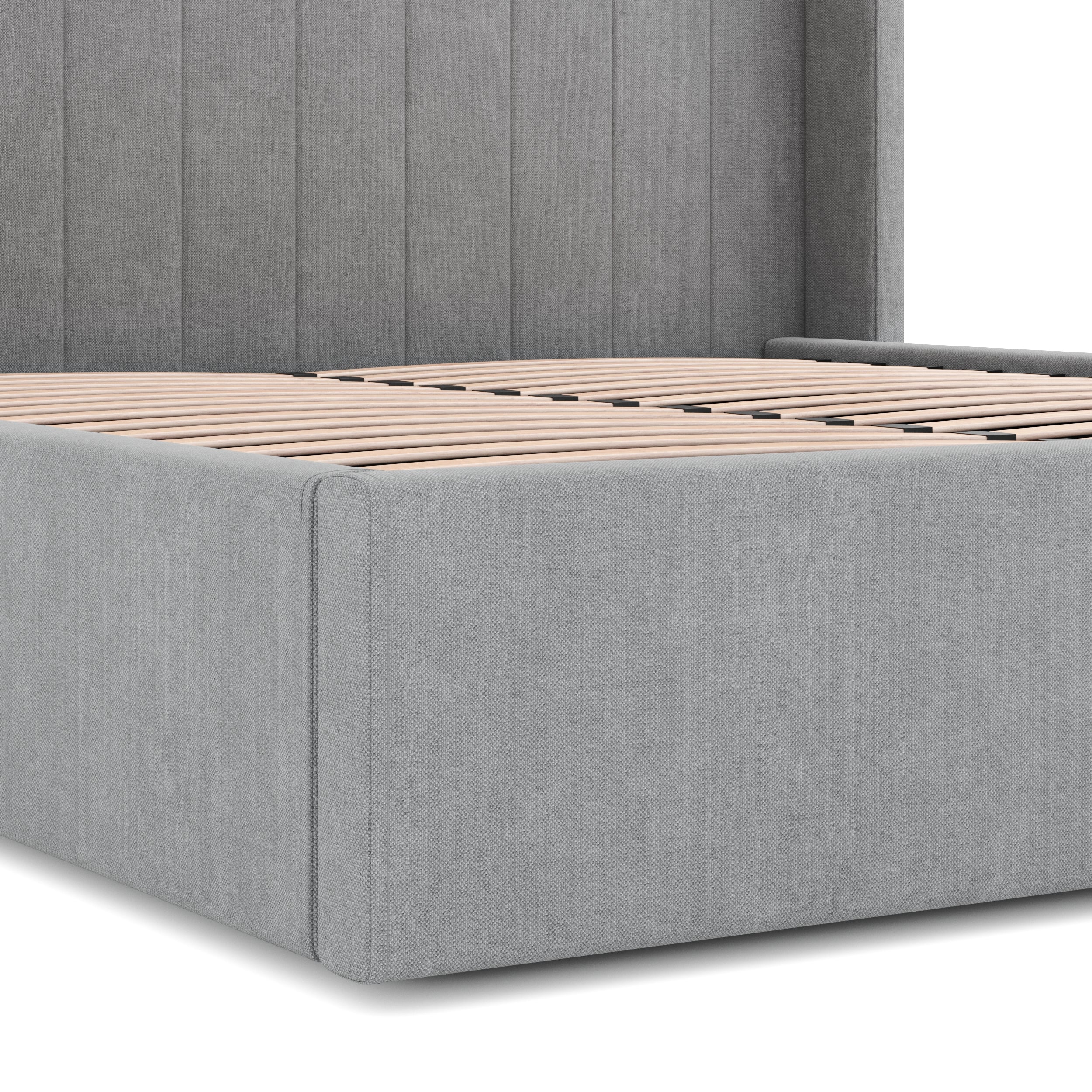 Wide Base Queen Sized Lazio Bed Frame - Flint Grey