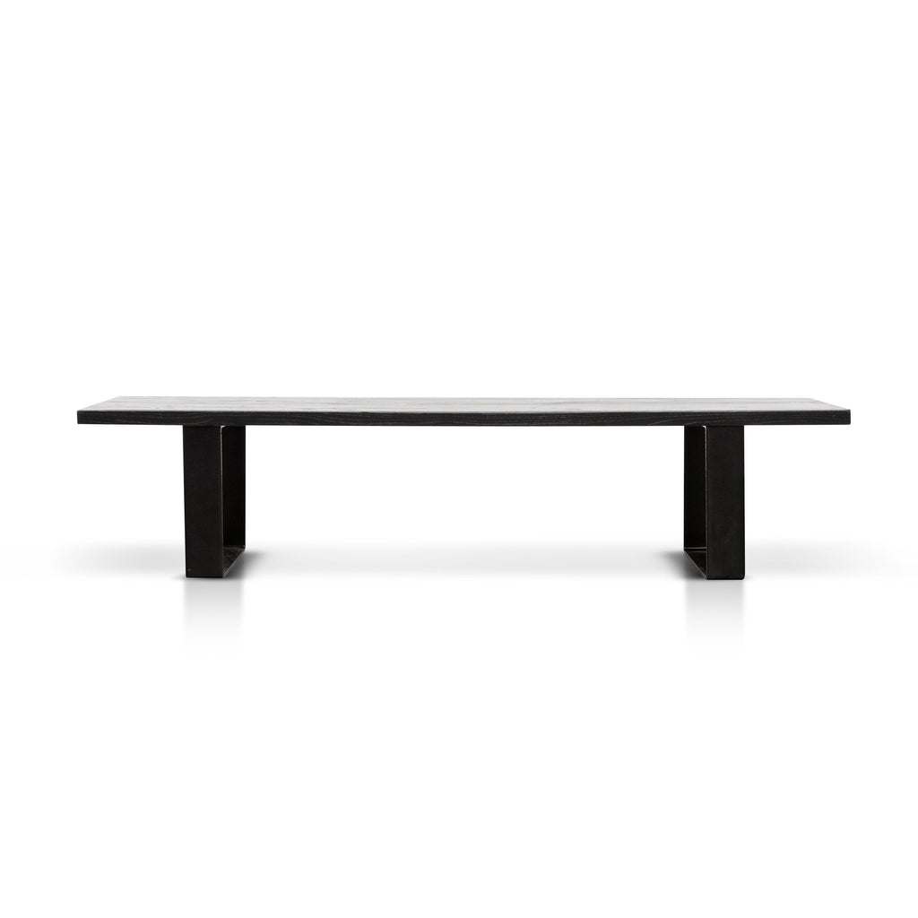 2m Reclaimed Wood Bergamo Bench- Black
