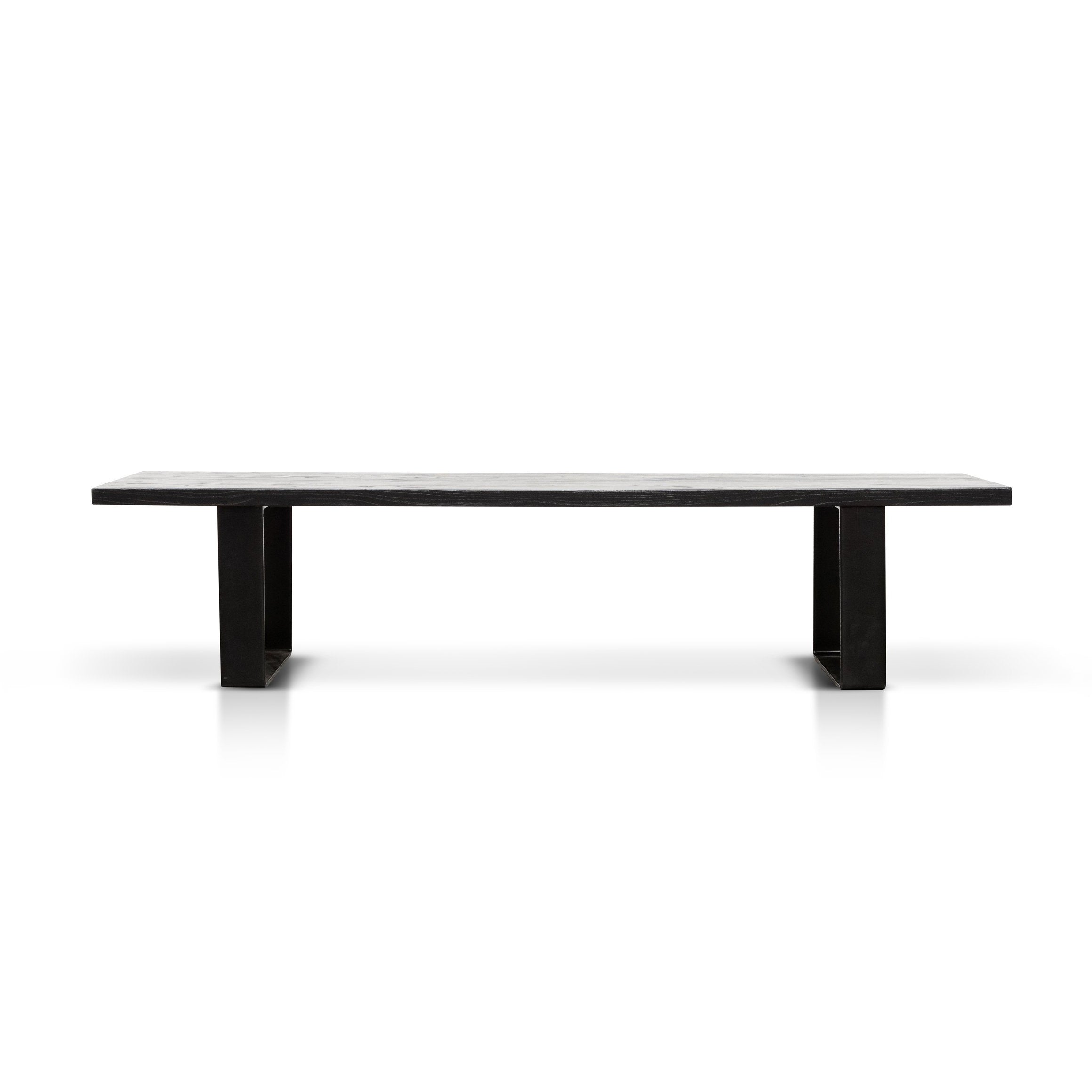 2m Reclaimed Wood Bergamo Bench- Black