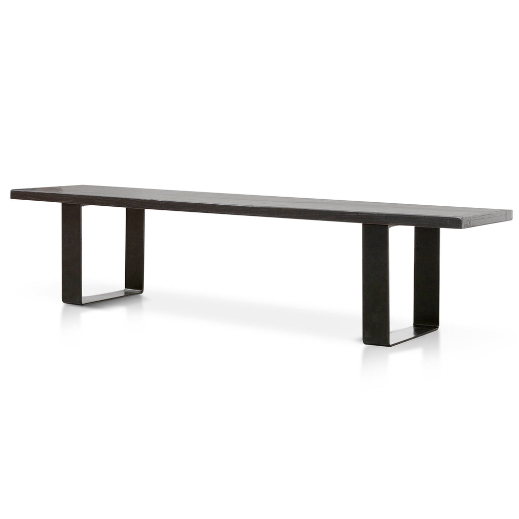 2m Reclaimed Wood Bergamo Bench- Black