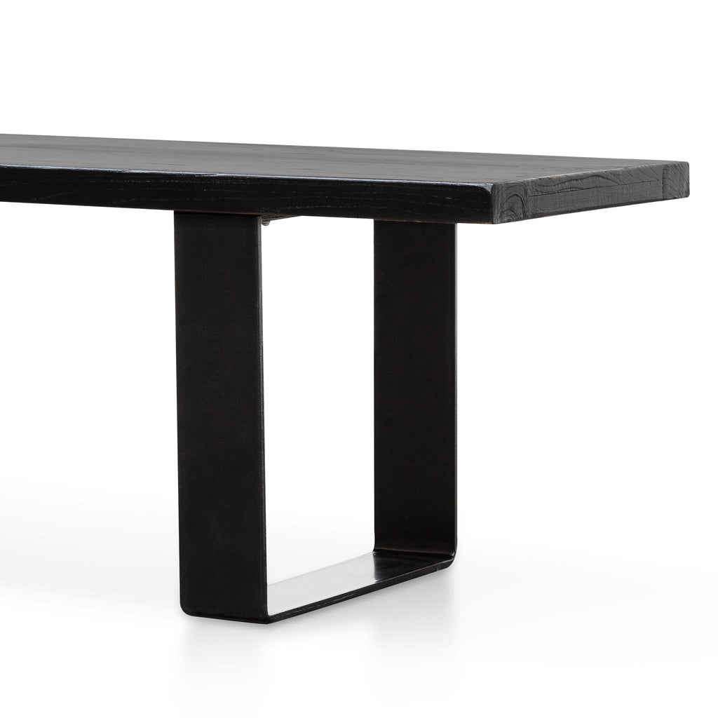 2m Reclaimed Wood Bergamo Bench- Black