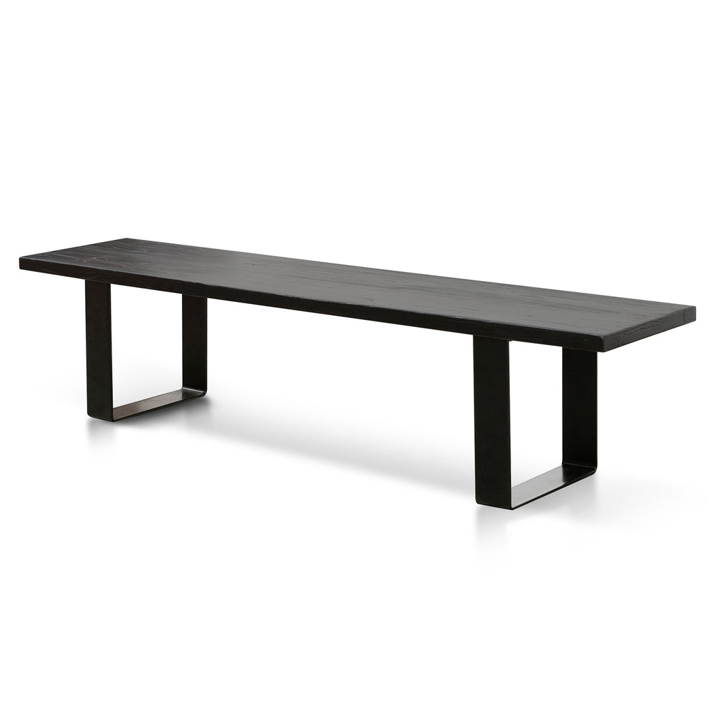 2m Reclaimed Wood Bergamo Bench- Black