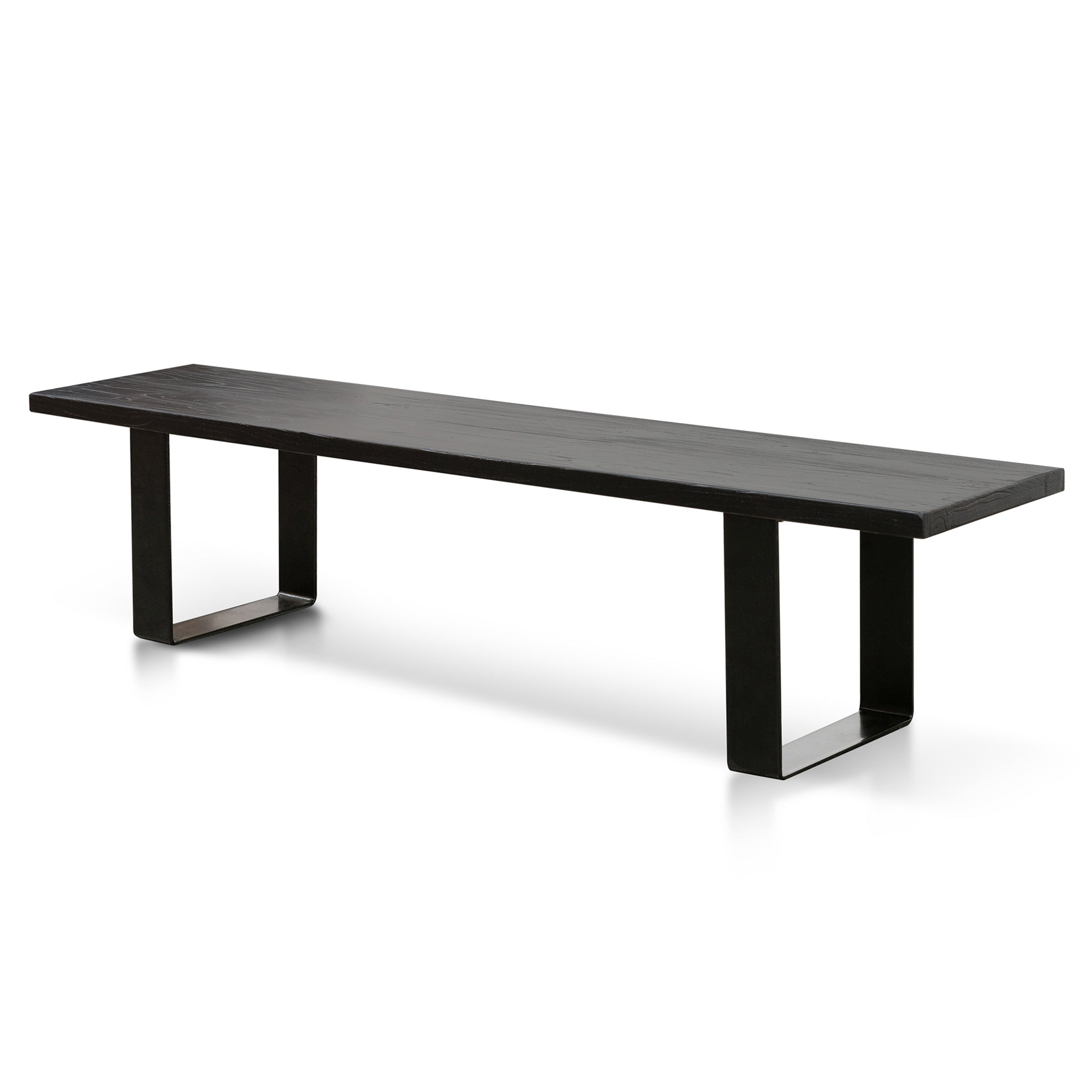 2m Reclaimed Wood Bergamo Bench- Black