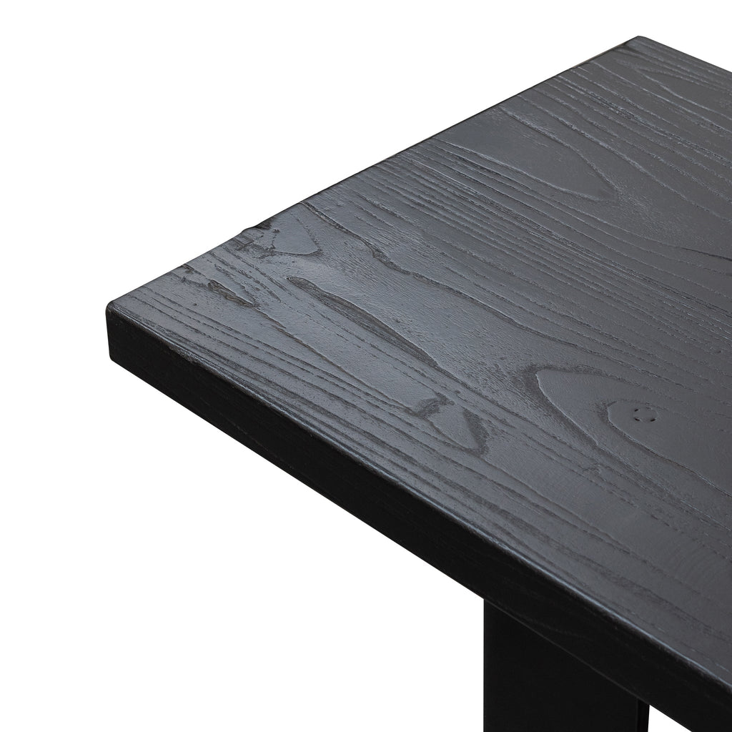 2m Reclaimed Wood Bergamo Bench- Black