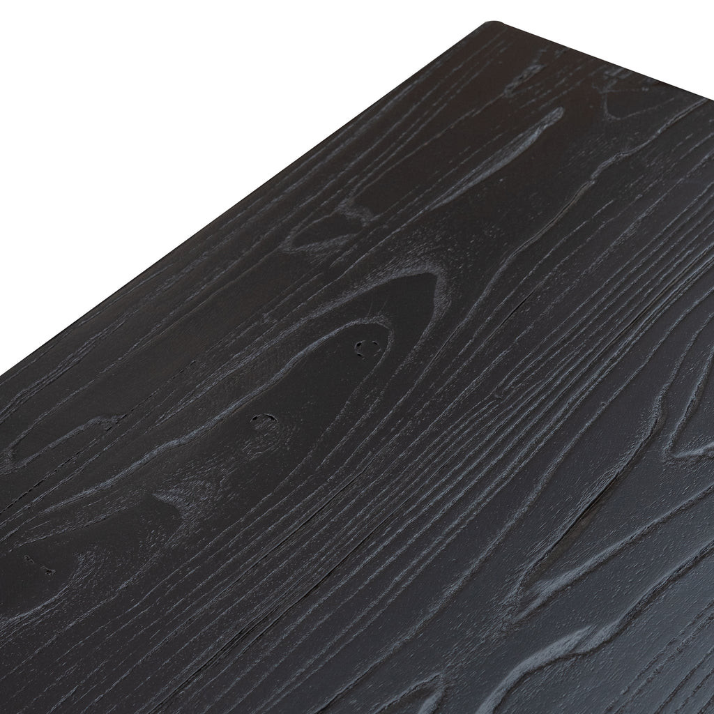 2m Reclaimed Wood Bergamo Bench- Black