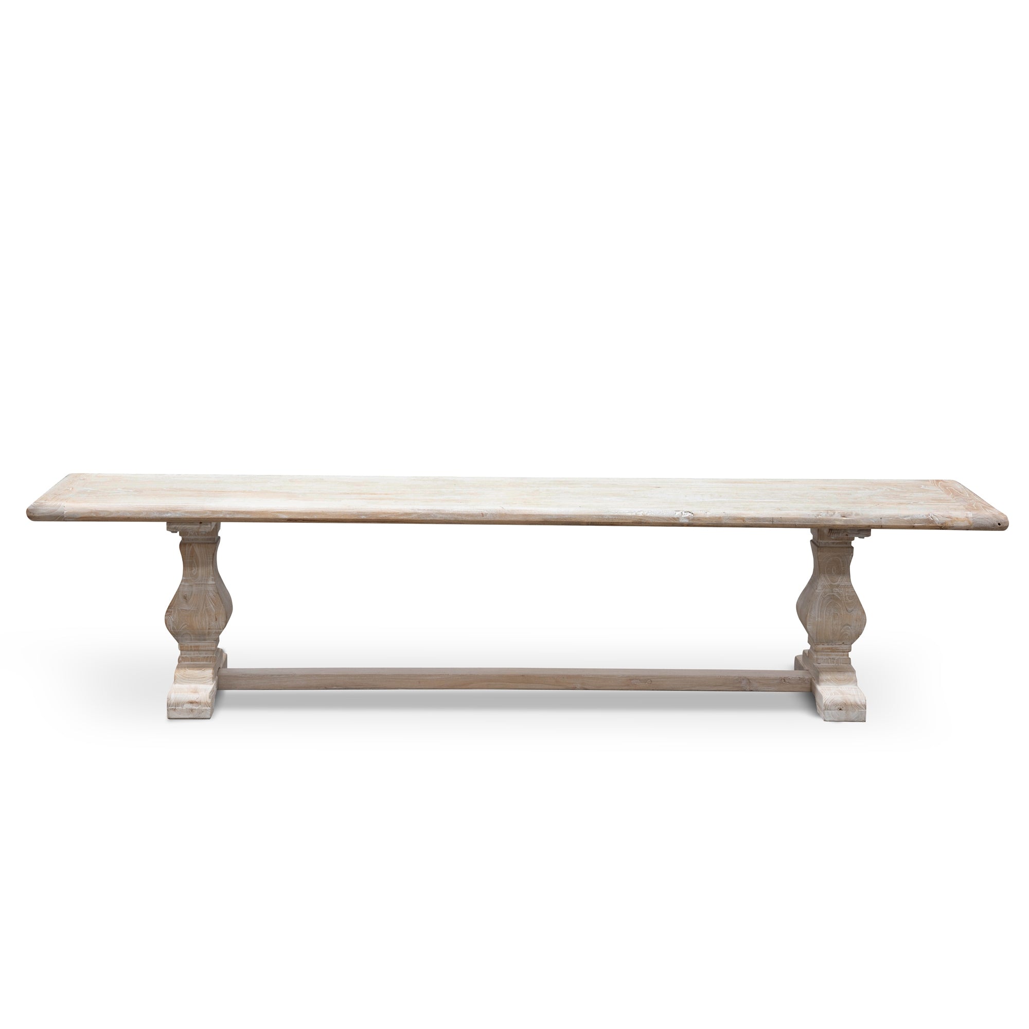 2m Reclaimed ELM Wood Bergamo Bench- White Washed