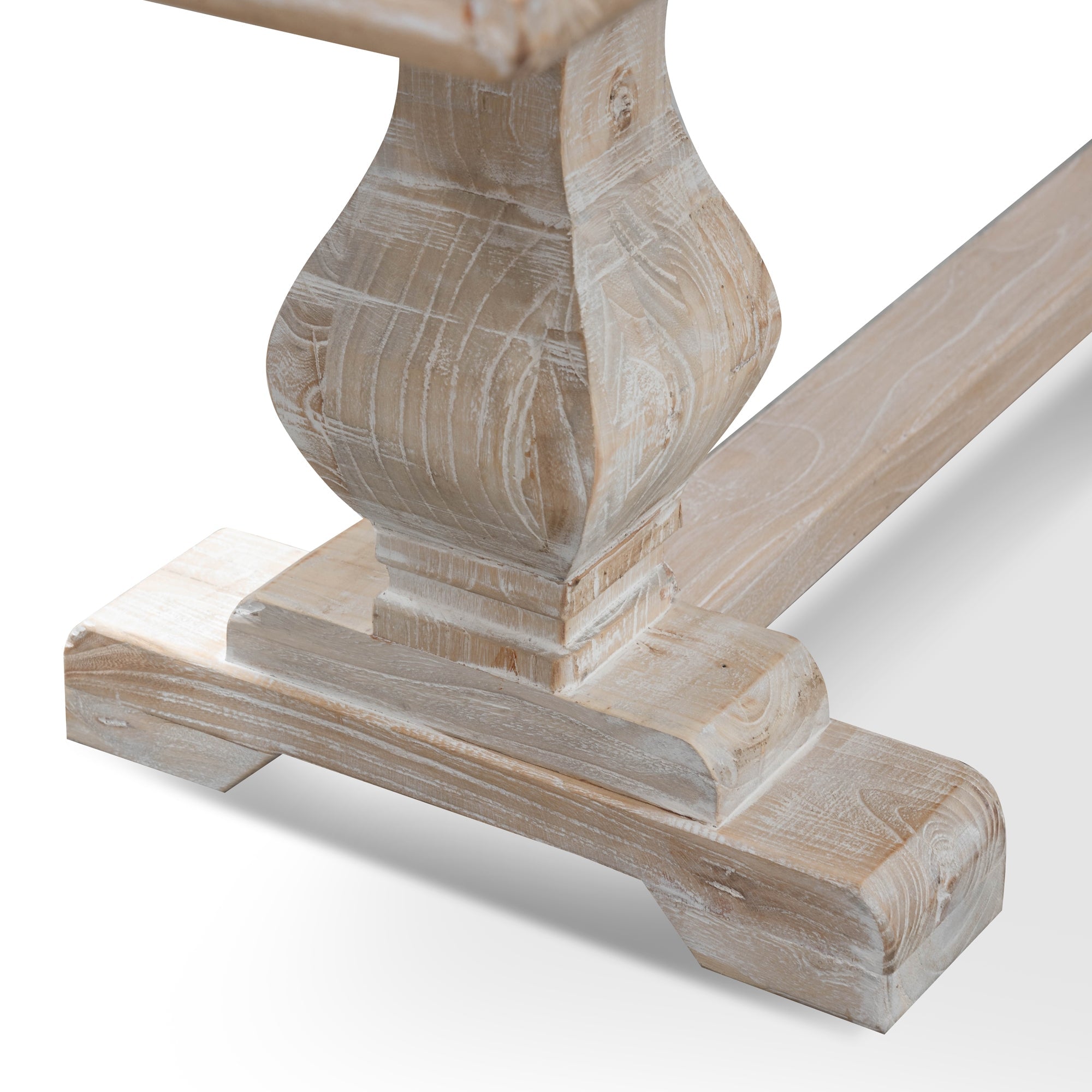 2m Reclaimed ELM Wood Bergamo Bench- White Washed