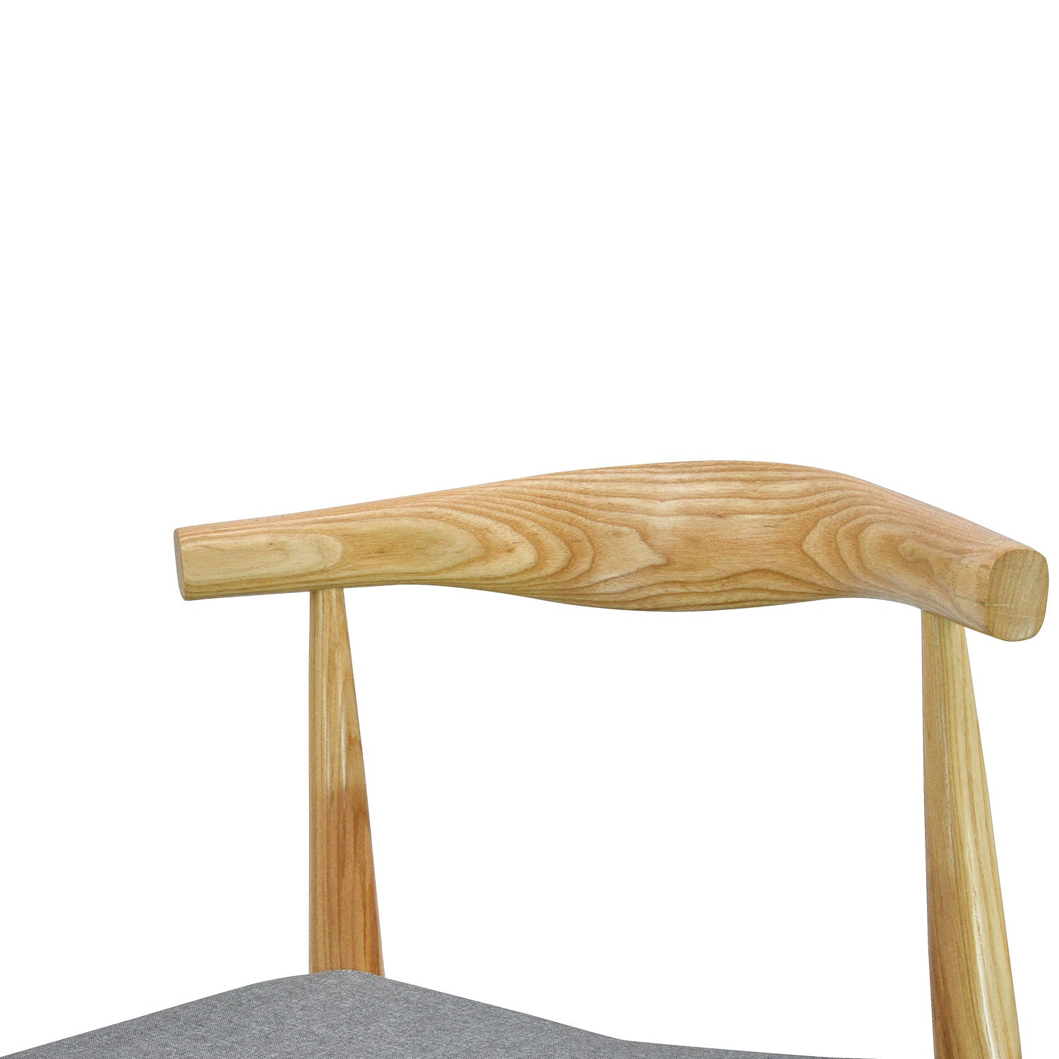 Elbow Verona Dining Chair - Natural with Light Grey Fabric Seat (Set of 2)