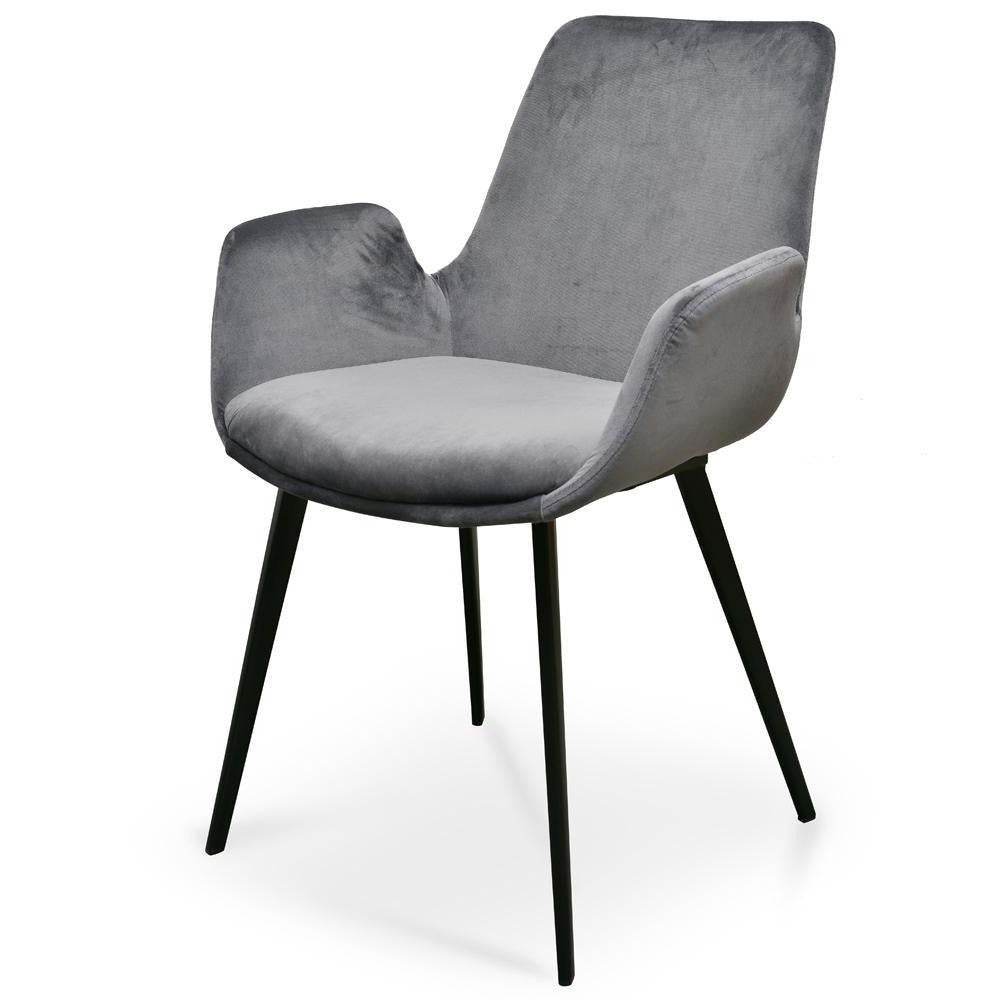 Verona Dining Chair - Dark Grey Velvet (Set of 2)