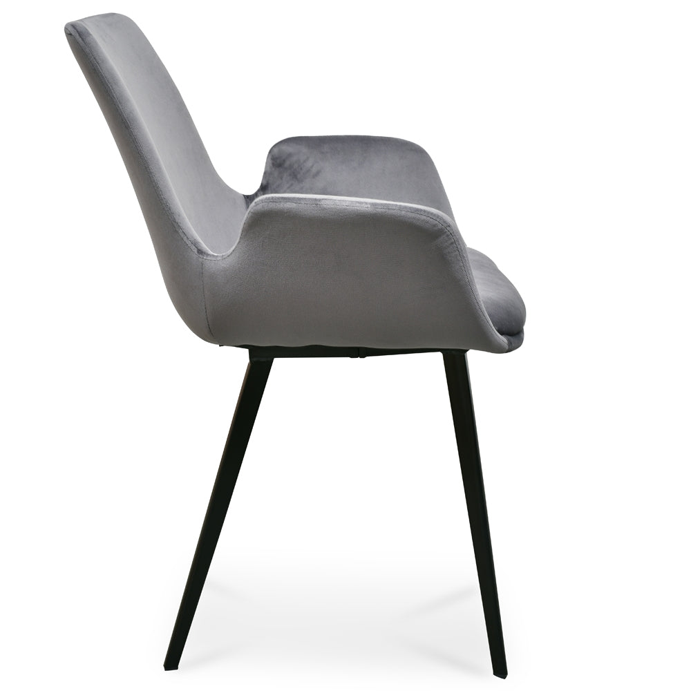 Verona Dining Chair - Dark Grey Velvet (Set of 2)