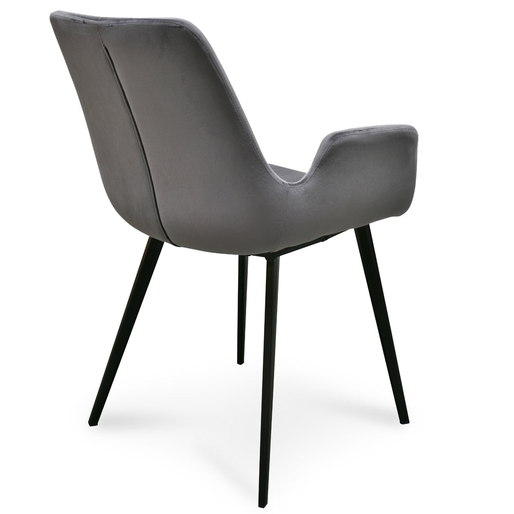 Verona Dining Chair - Dark Grey Velvet (Set of 2)