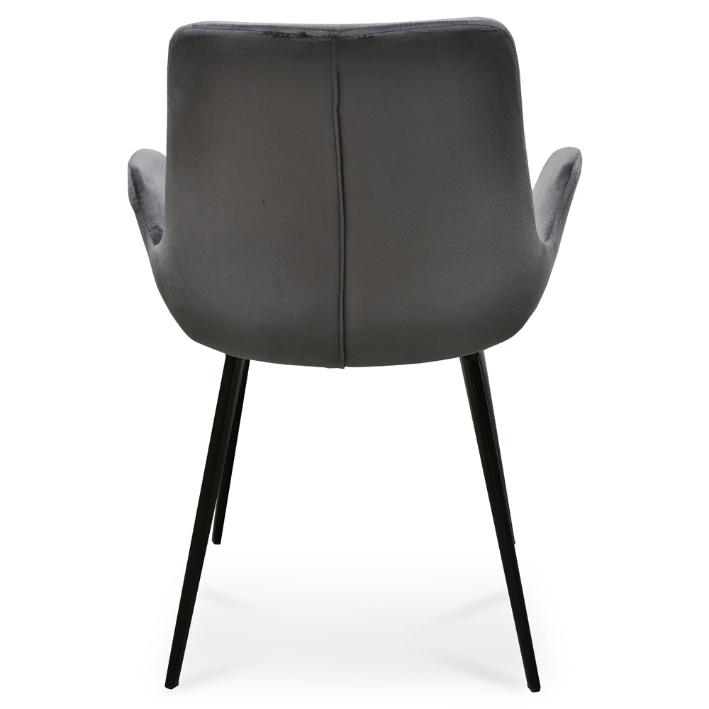 Verona Dining Chair - Dark Grey Velvet (Set of 2)