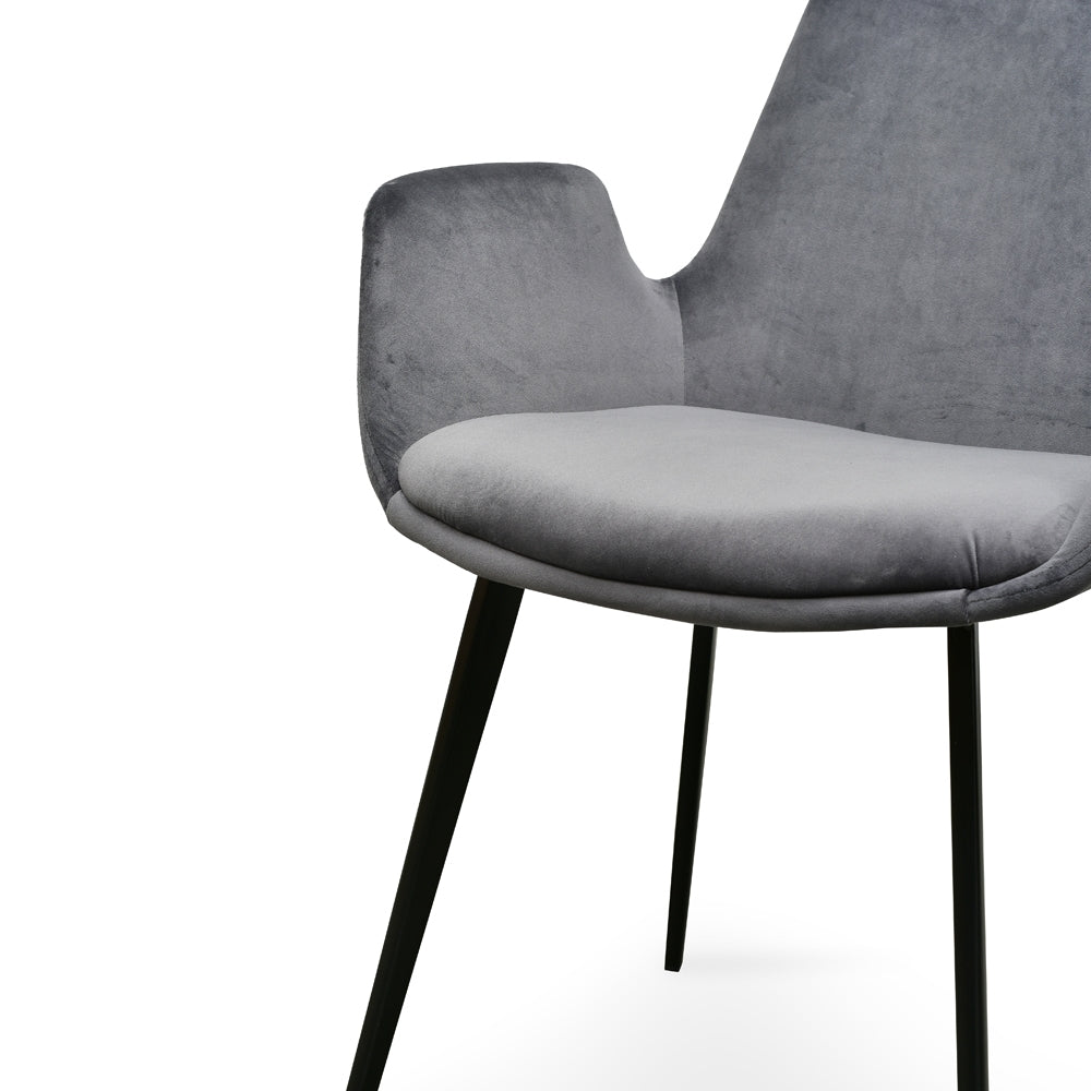 Verona Dining Chair - Dark Grey Velvet (Set of 2)