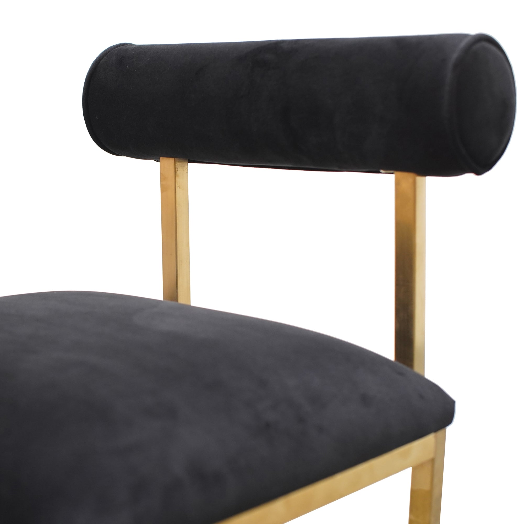 Lucca Occasional Chair In Black Velvet - Brushed Gold Base