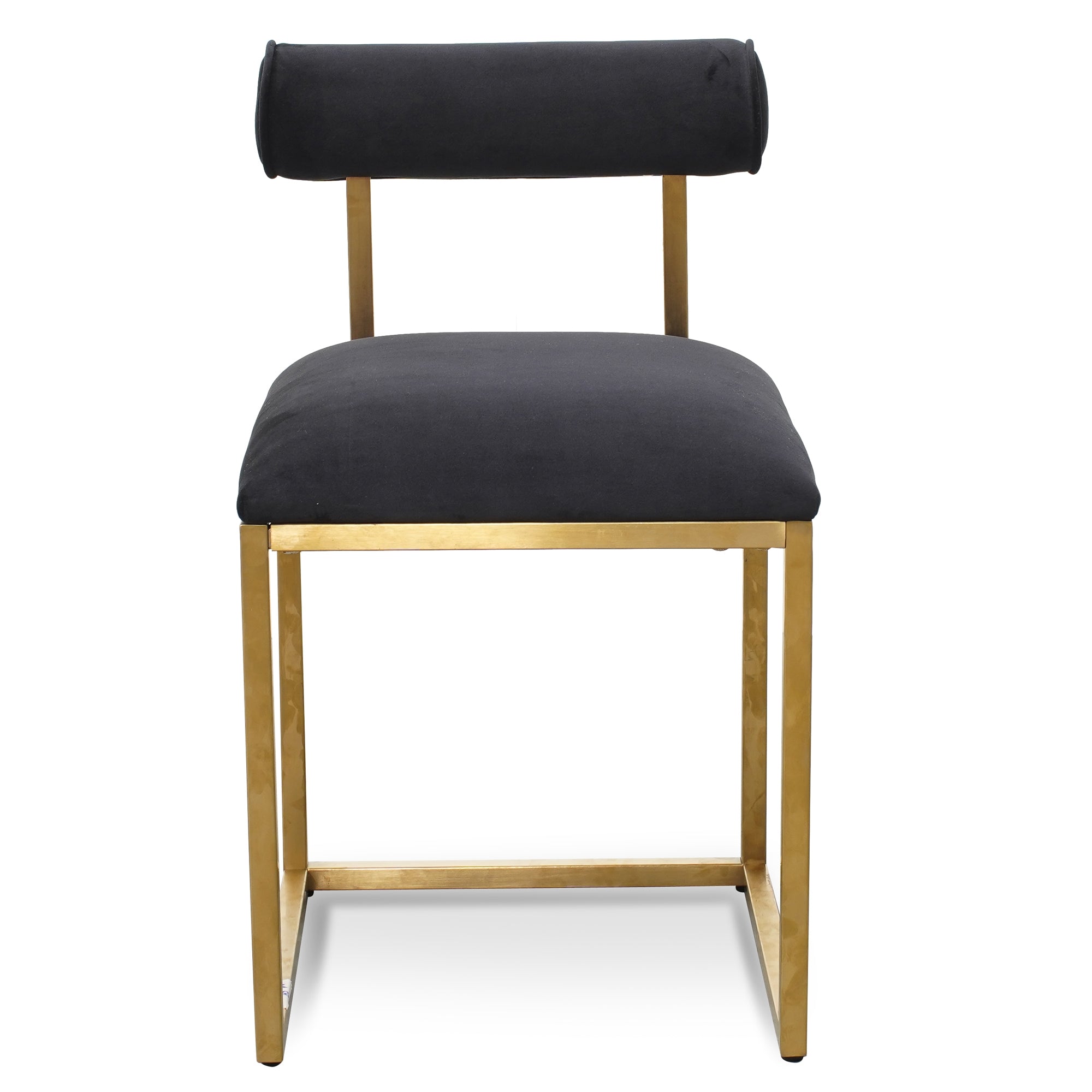Lucca Occasional Chair In Black Velvet - Brushed Gold Base