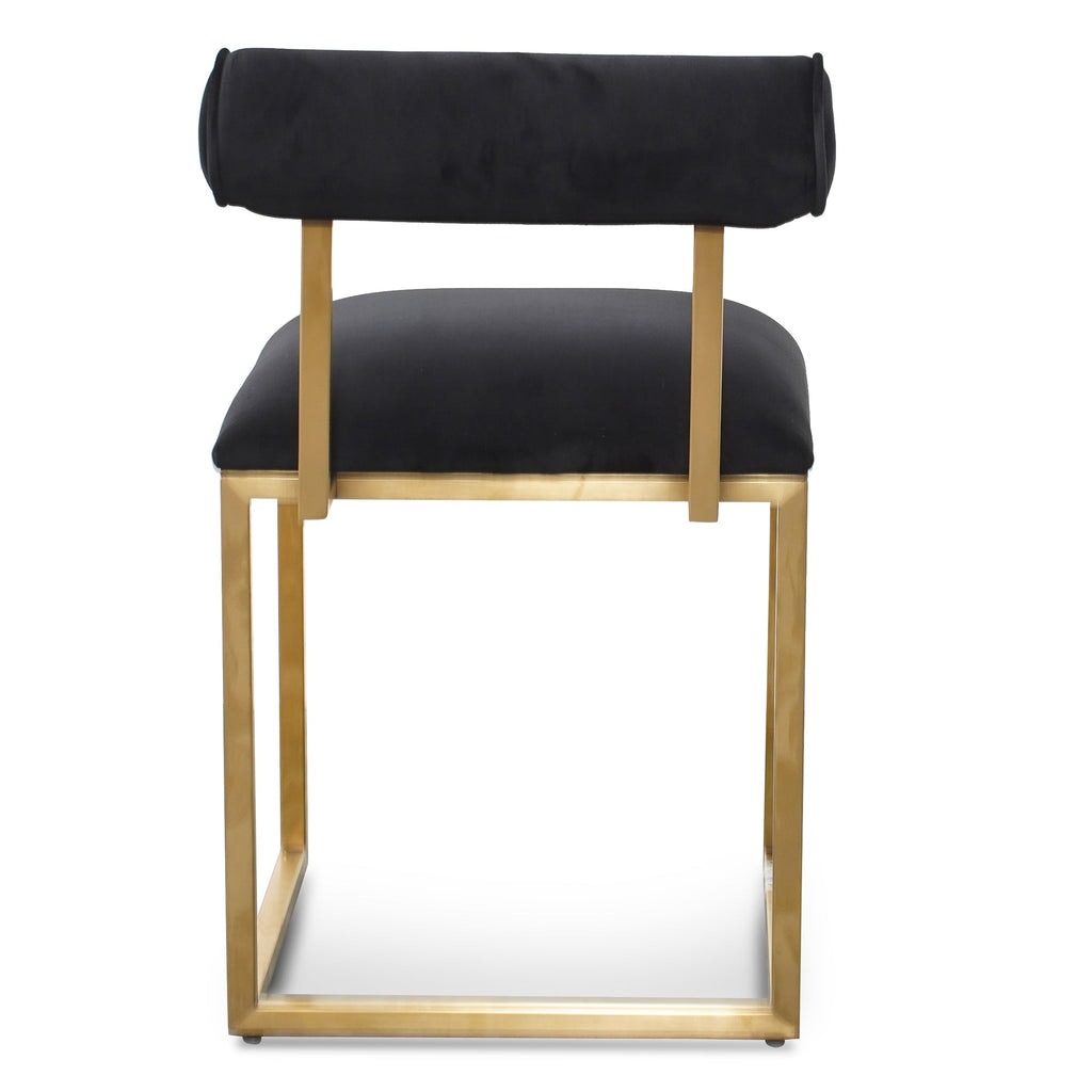 Lucca Occasional Chair In Black Velvet - Brushed Gold Base