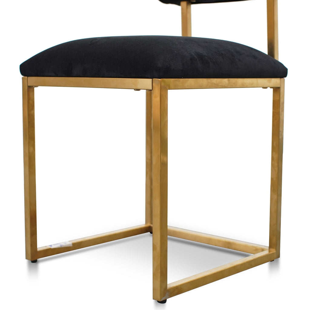 Lucca Occasional Chair In Black Velvet - Brushed Gold Base