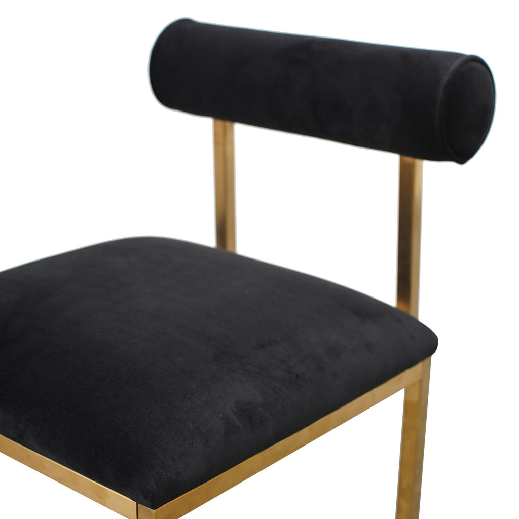 Lucca Occasional Chair In Black Velvet - Brushed Gold Base
