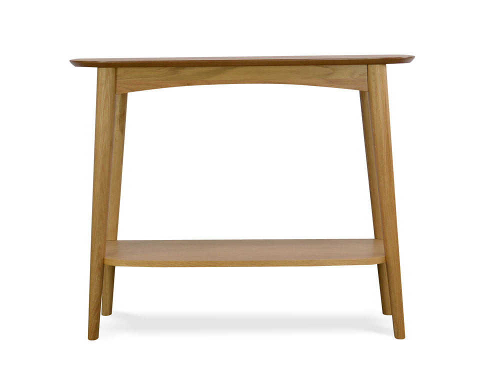 Narrow Wood Ferrara Console Table with Shelf