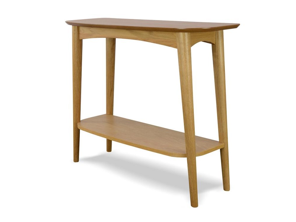 Narrow Wood Ferrara Console Table with Shelf