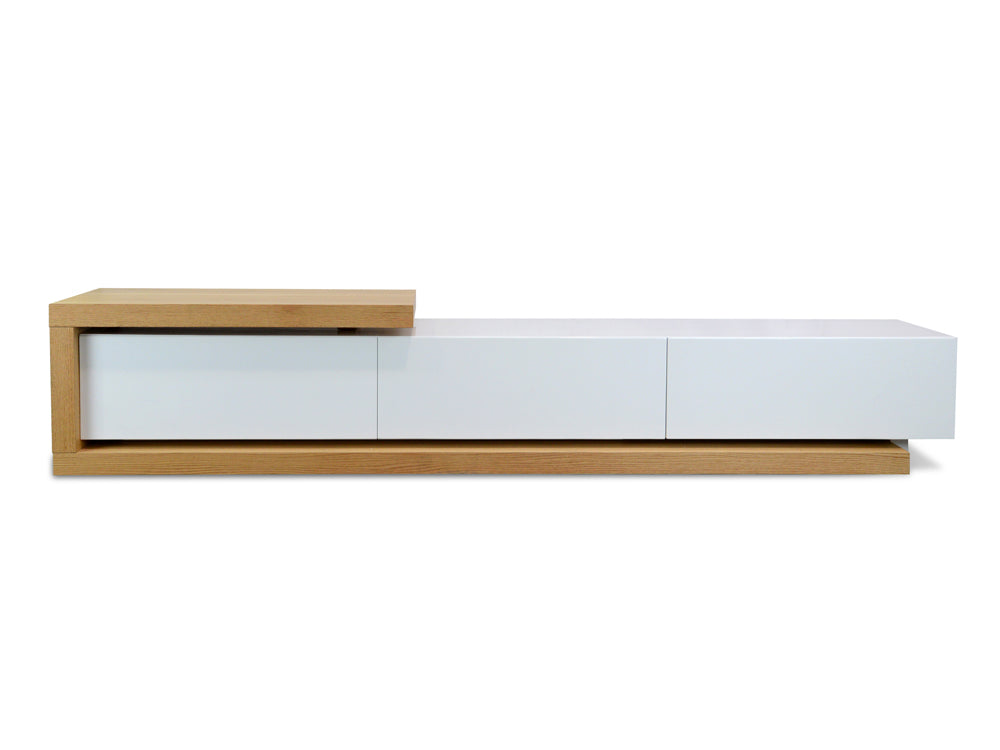 2.4m-3.07m Palermo TV Entertainment Unit - Natural - White