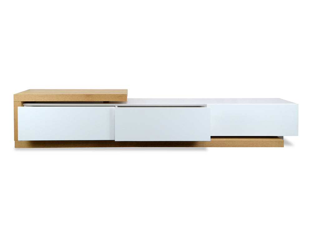 2.4m-3.07m Palermo TV Entertainment Unit - Natural - White