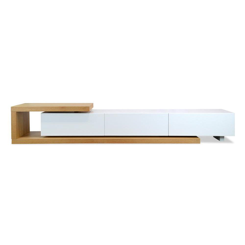 2.4m-3.07m Palermo TV Entertainment Unit - Natural - White