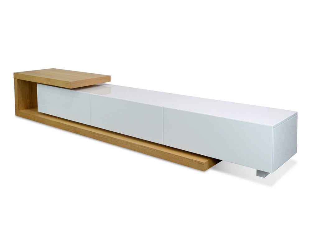 2.4m-3.07m Palermo TV Entertainment Unit - Natural - White