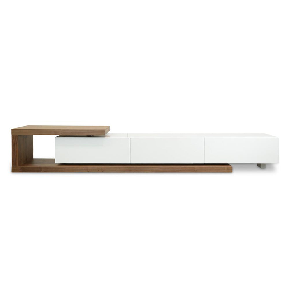 2.4m-3.07m Palermo TV Entertainment Unit - Walnut - White