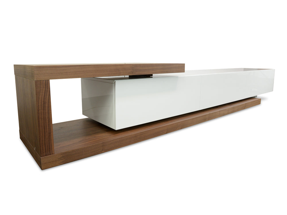 2.4m-3.07m Palermo TV Entertainment Unit - Walnut - White