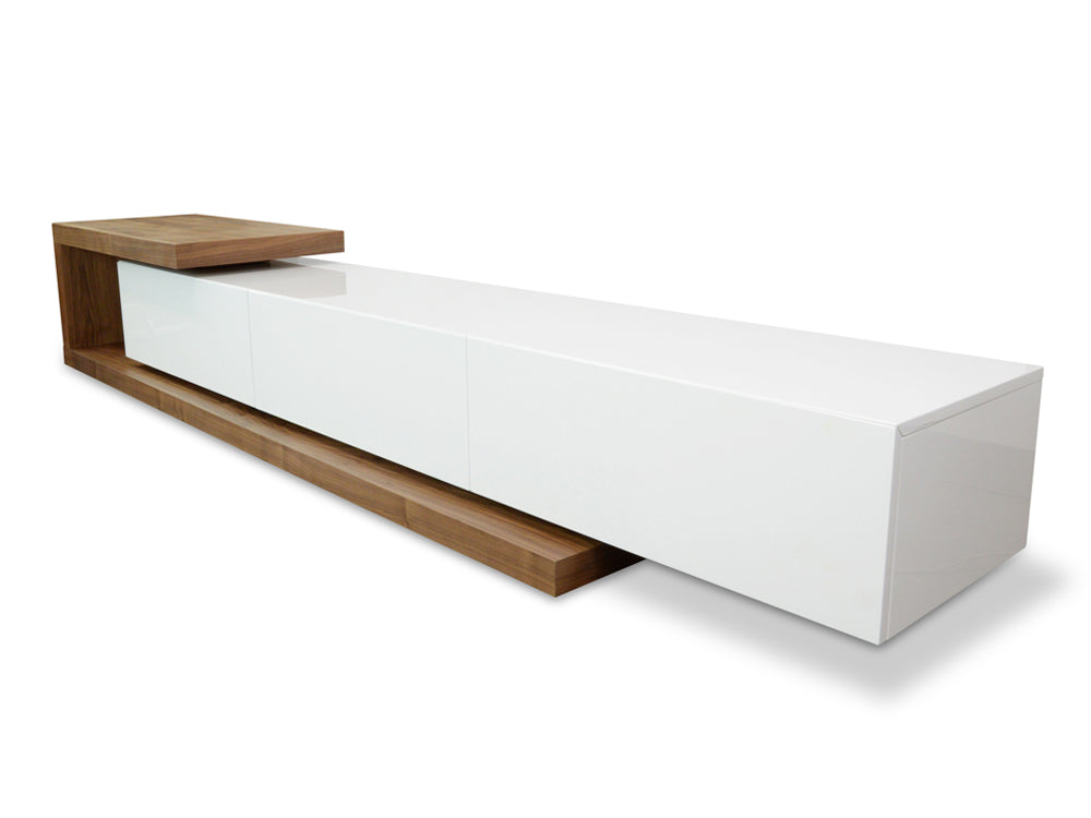 2.4m-3.07m Palermo TV Entertainment Unit - Walnut - White