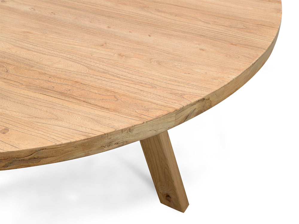 Reclaimed Elm Wood 1.5m Round Siena Dining Table