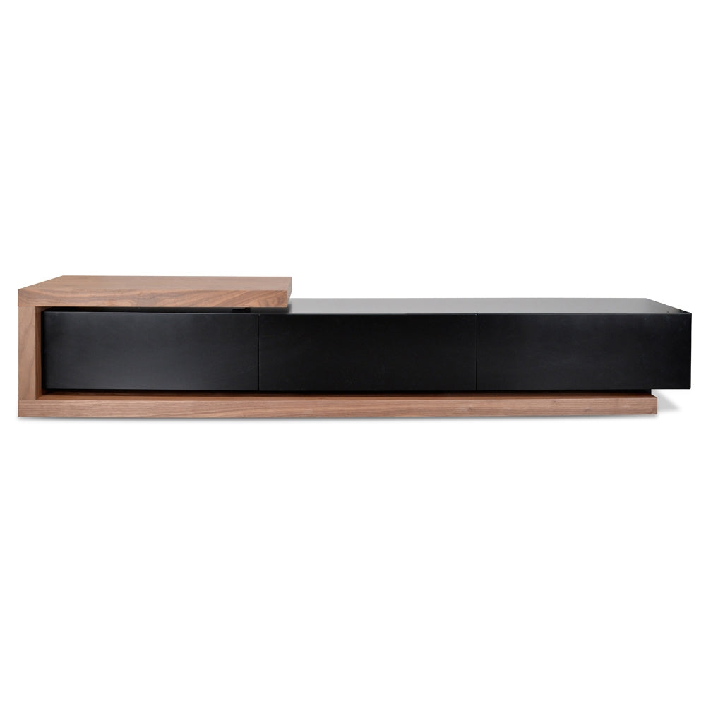 Extendable Palermo TV Entertainment Unit - Walnut - Black matt
