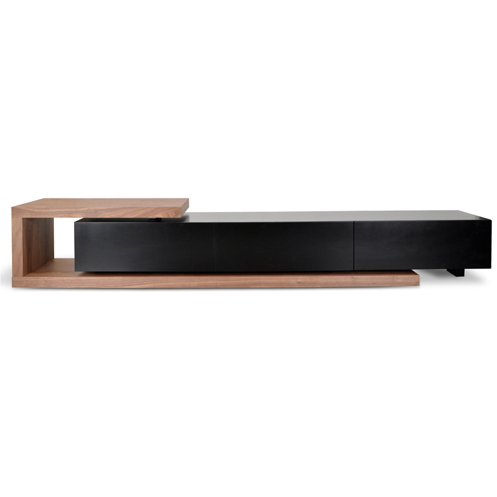 Extendable Palermo TV Entertainment Unit - Walnut - Black matt