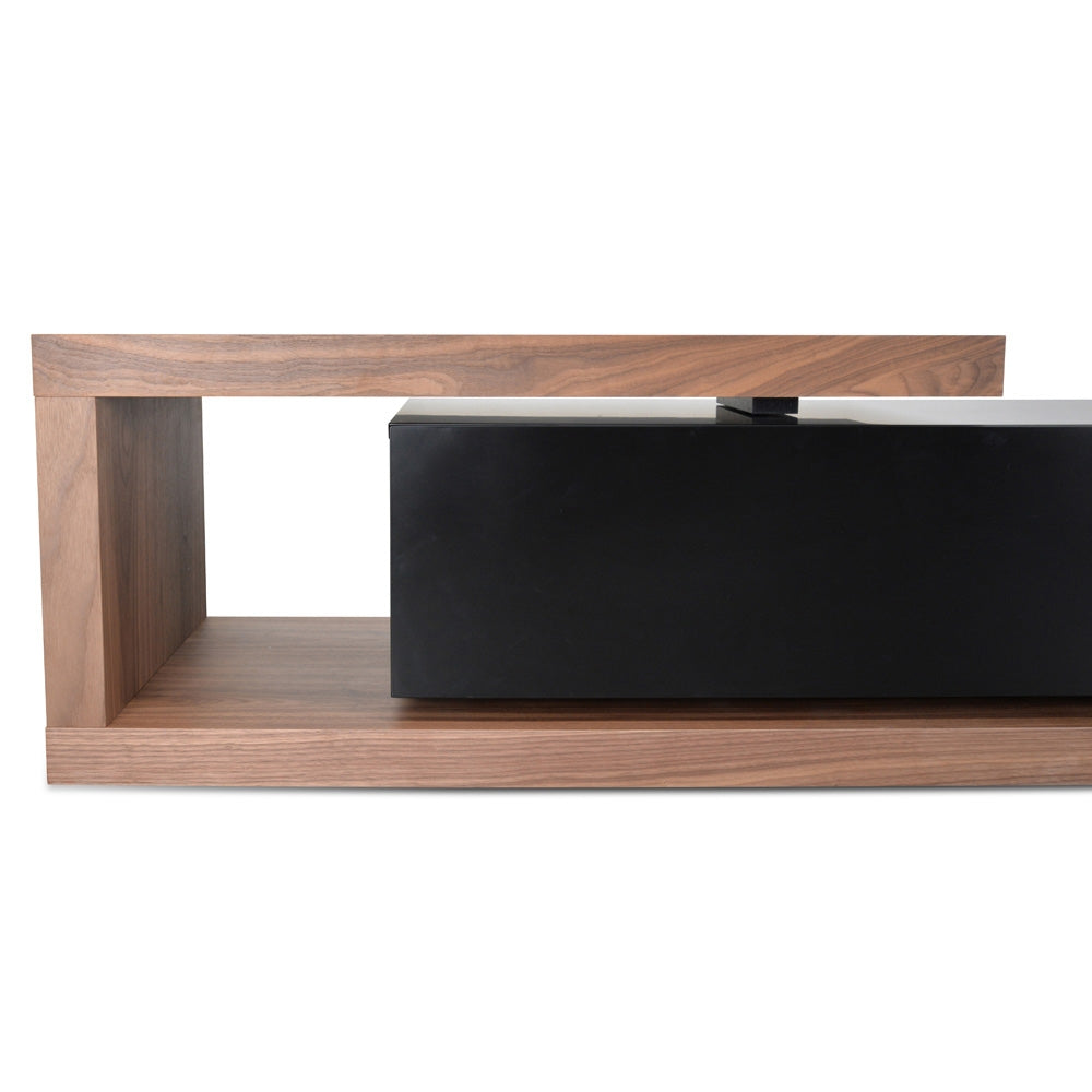 Extendable Palermo TV Entertainment Unit - Walnut - Black matt