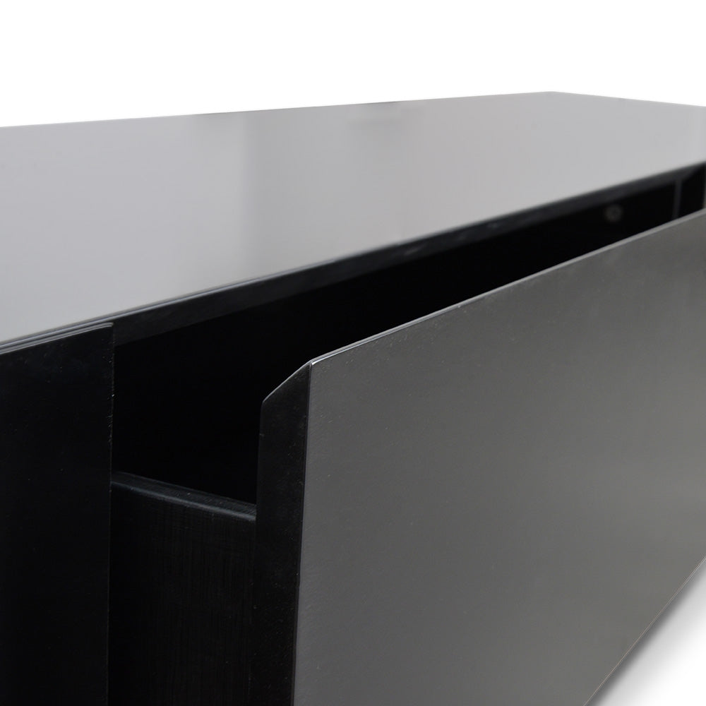 Extendable Palermo TV Entertainment Unit - Walnut - Black matt