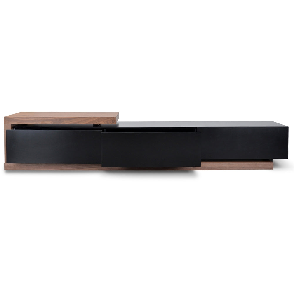 Extendable Palermo TV Entertainment Unit - Walnut - Black matt