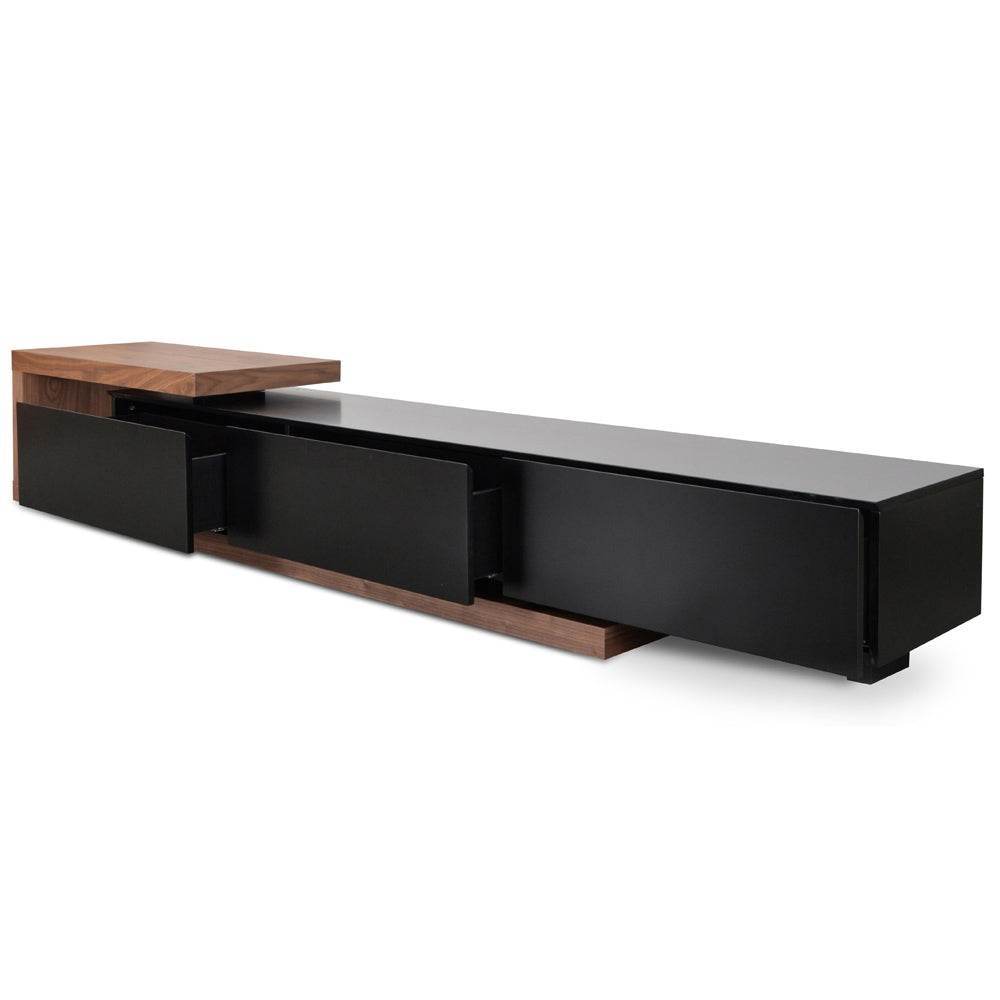 Extendable Palermo TV Entertainment Unit - Walnut - Black matt