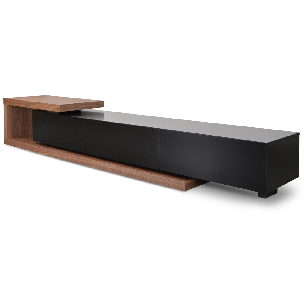 Extendable Palermo TV Entertainment Unit - Walnut - Black matt