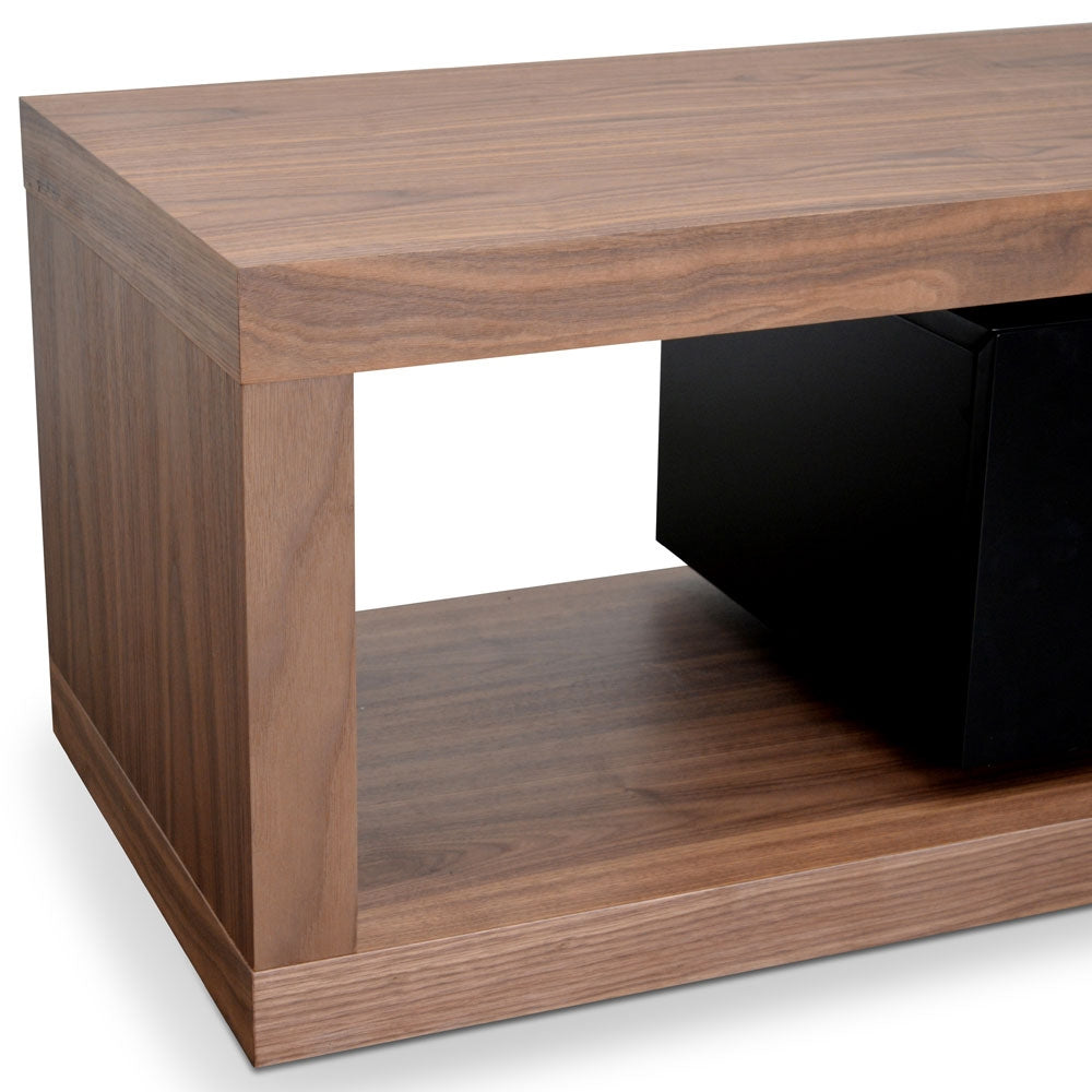 Extendable Palermo TV Entertainment Unit - Walnut - Black matt