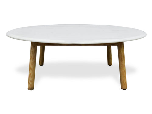 100cm Marble Round Venezia Coffee Table - Natural