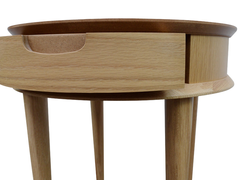Lamp Capri Side Table with Drawers - Natural