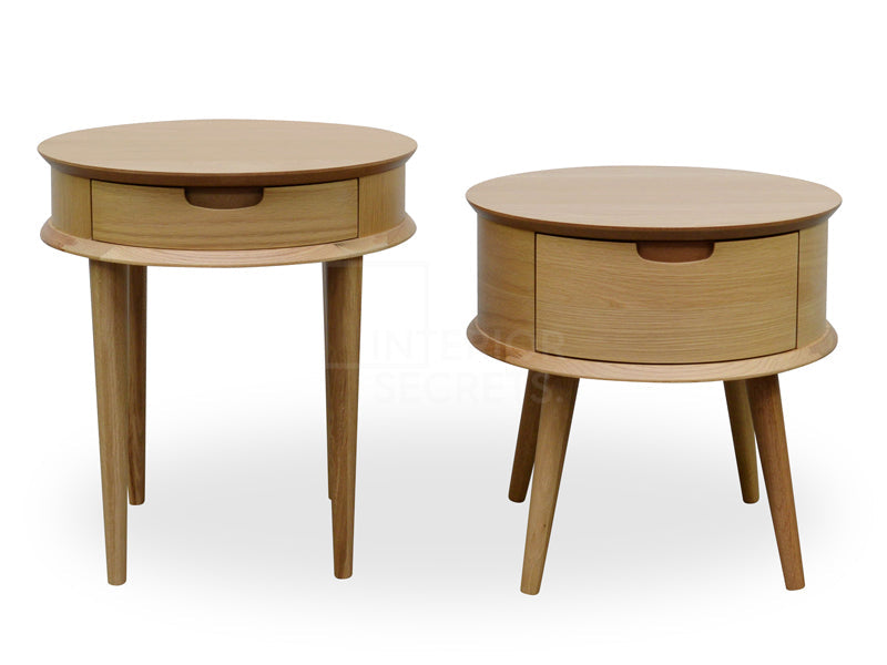 Round Capri Side Table - Walnut