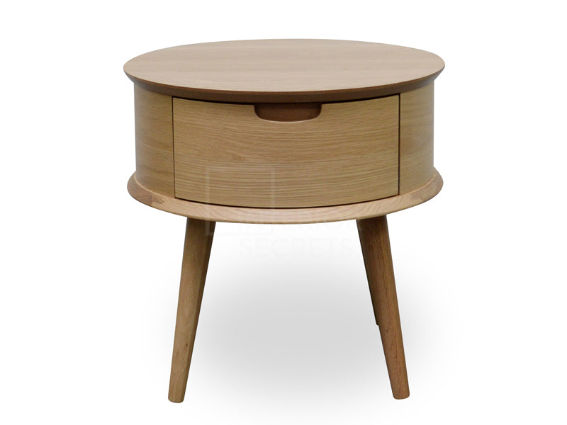 Round Capri Side Table - Walnut