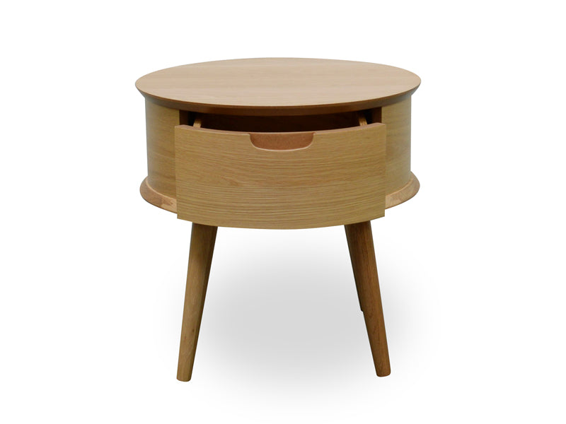 Round Capri Side Table - Walnut