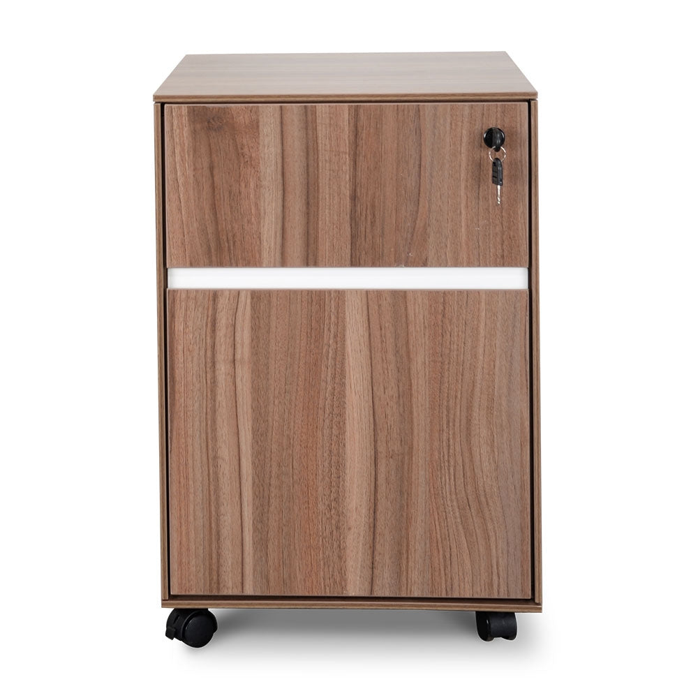 2 Drawer Milano Mobile Pedestal - Walnut