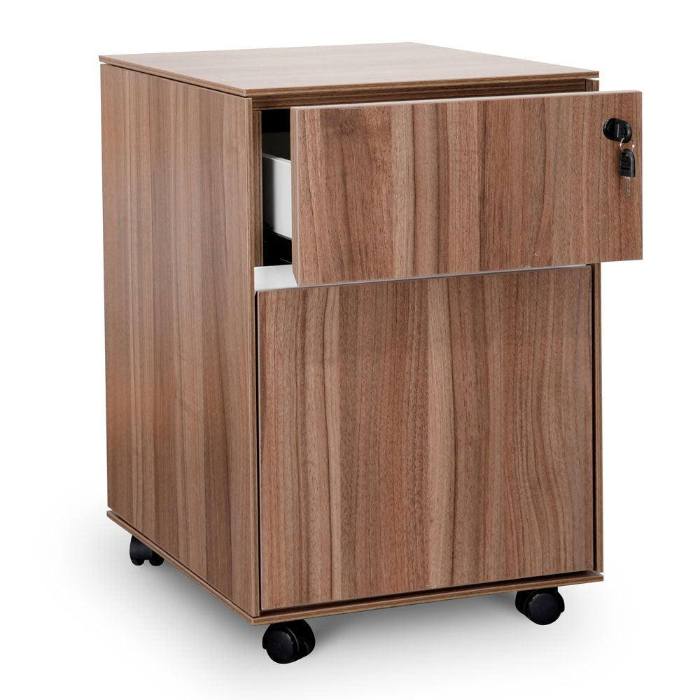 2 Drawer Milano Mobile Pedestal - Walnut