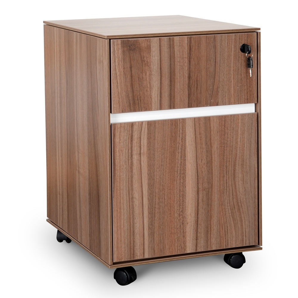 2 Drawer Milano Mobile Pedestal - Walnut