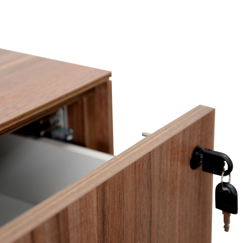 2 Drawer Milano Mobile Pedestal - Walnut